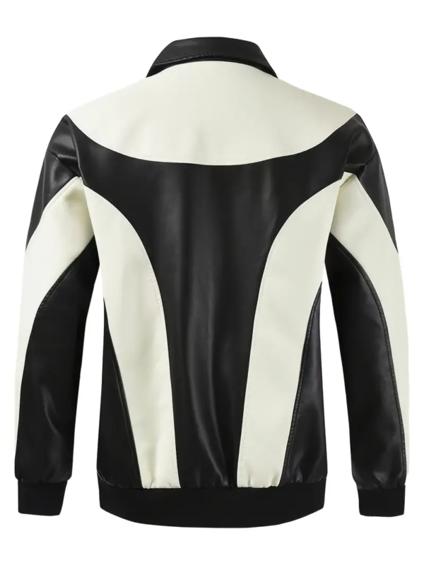 Men's Premium Black and White Faux Leather Jacket