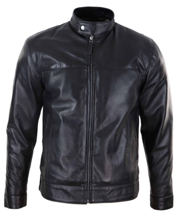 Black Real Leather Mens Jacket