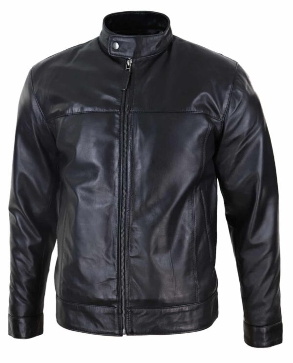 Black Real Leather Mens Jacket