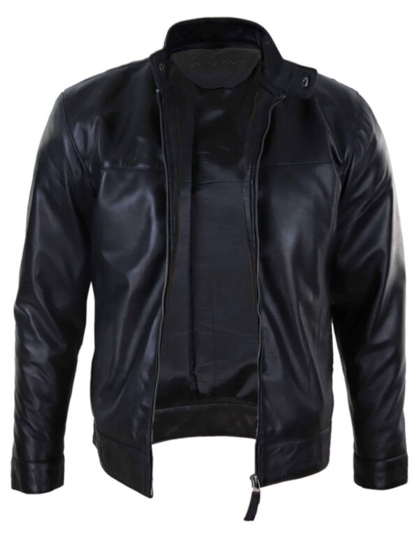 Black Real Leather Mens Jacket