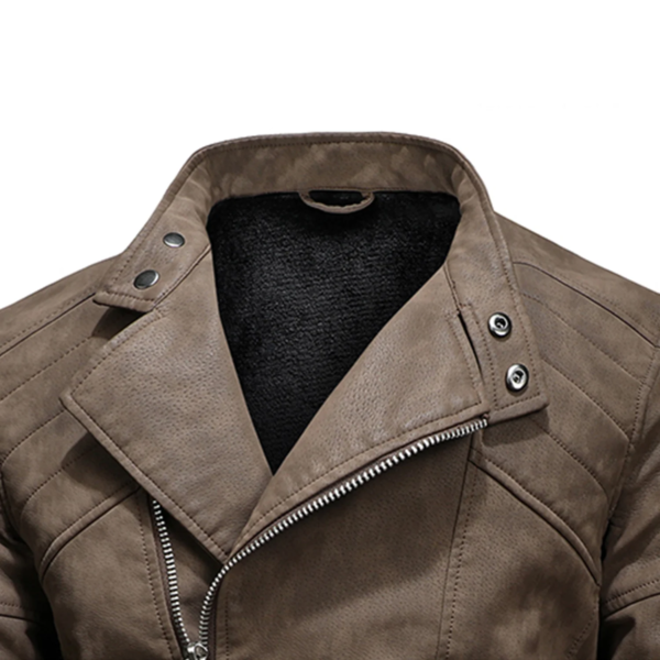 Men's Premium Fashionable Faux Leather Jacket with Asymmetrical Zip