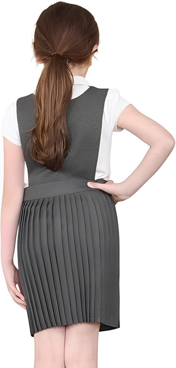 Kid’s Bib Pinny Pinafore With Button Closure Stylish Apron Dress for School Wear