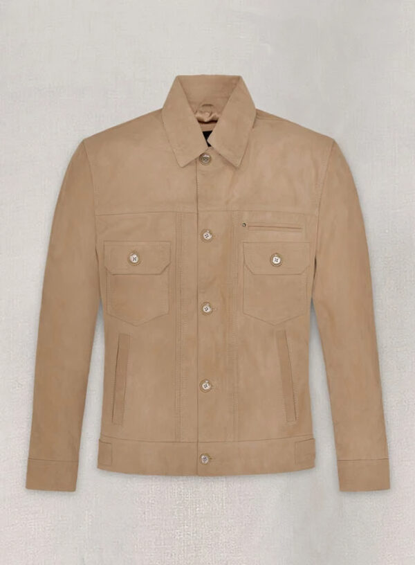 Men's Dusty Beige Suede Leather Jacket