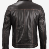 Men's Dark Brown Leather Trucker Jacket Premium Quality