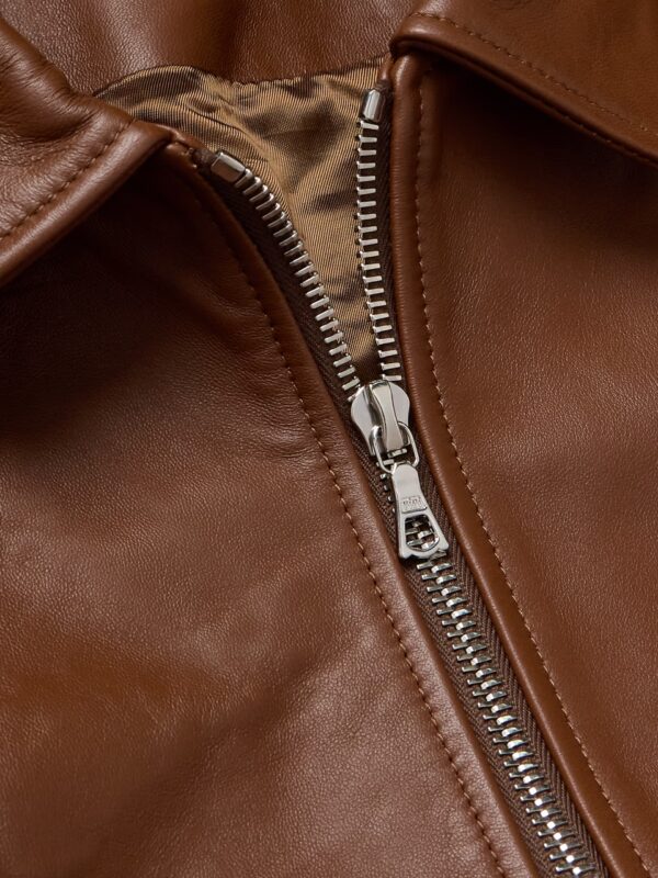 Men's Caramel Leather Bomber Jacket - 100% Sheep Leather