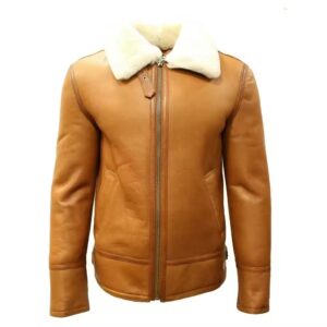 Men's Premium Sheepskin Leather Shearling Jacket – Waterproof, Breathable